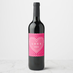 Pink Hearts Wine Label