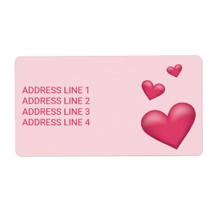 Pink Hearts With Custom Text