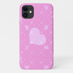 Pink Hearts with Love iPhone 11 Case
