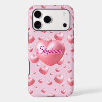 Pink Hearts With Name