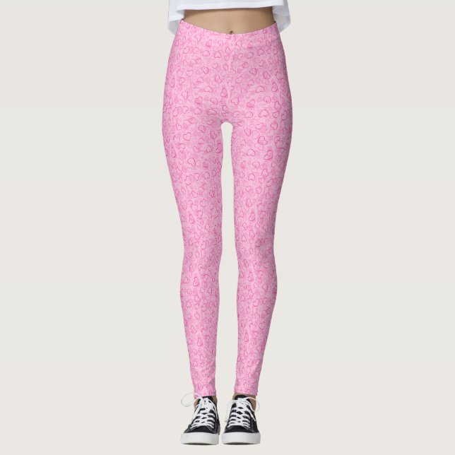 Pink Hearts Women's Leggings (Front)
