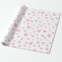 Pink hearts wrapping paper