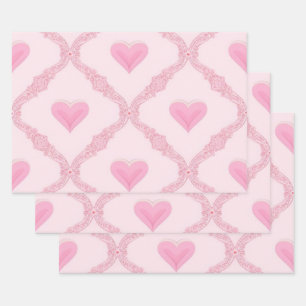 Pink Hearts Wrapping Paper