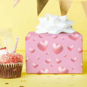 Pink Hearts Wrapping Paper