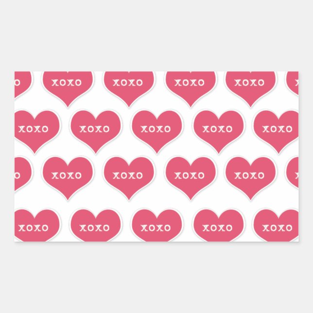 Pink Hearts "XOXO" Sticker Sheets (Front)