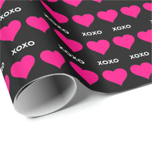 Pink Hearts - xoxo valentine love  Wrapping Paper