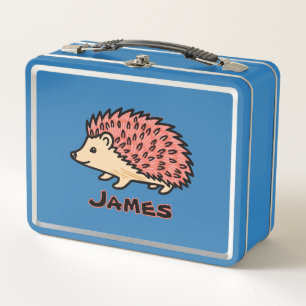 Pink Hedgehog Metal Lunch Box