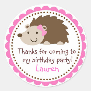 Pink Hedgehog Stickers