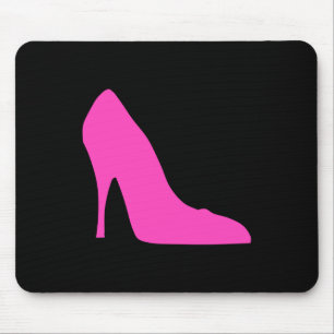 Pink Heel on Black Mouse Mat