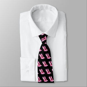 Pink Heels Shoes Neck Tie