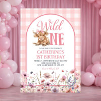 Pink Heifer Bull First Birthday Invitation