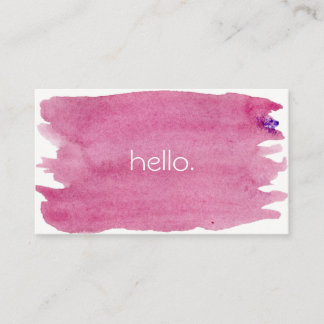 Pink Hello Business Cards