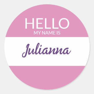 Pink Hello My Name is Employee or Event Name Tag