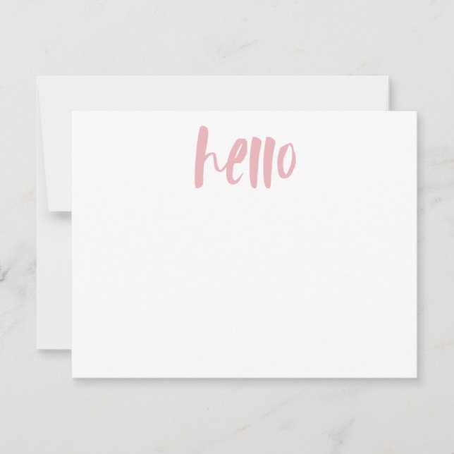 PINK HELLO | Personalised Stationery Invitation (Front)