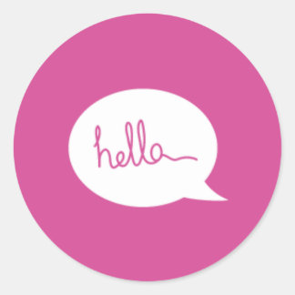 Pink Hello Stickers