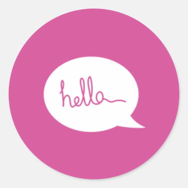 Pink Hello Stickers (Front)