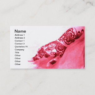 Pink Henna Hand Business Card