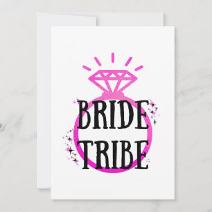 Pink Hen's Party Bachelorette Ring Bride Tribe Invitation