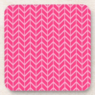 Pink Herringbone Coaster
