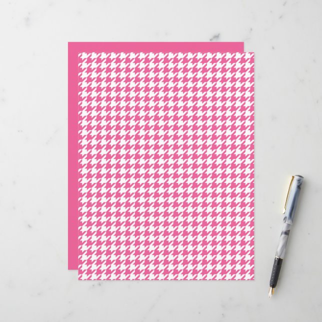 Pink Herringbone Pattern Classic Chic Preppy Fun (Front/Back In Situ)