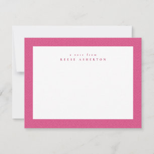 Pink herringbone tweed frame simple personal card