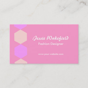 Pink Hexagons Business Card