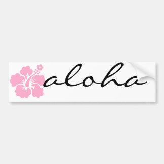 pink hibiscus aloha flower V Bumper Sticker