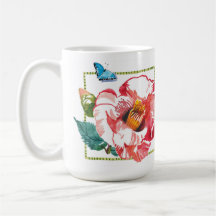 Pink Hibiscus and Red Camellia Garden Floral large