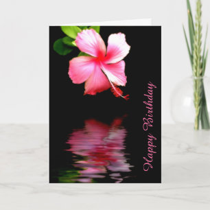 Pink Hibiscus Birthday  Card