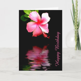 Pink Hibiscus Birthday Card