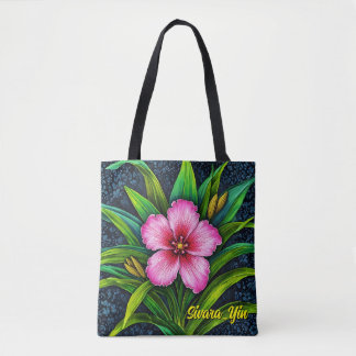 Pink Hibiscus Bloom - Exotic Tropical Tote Bag