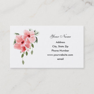Pink Hibiscus Business Card