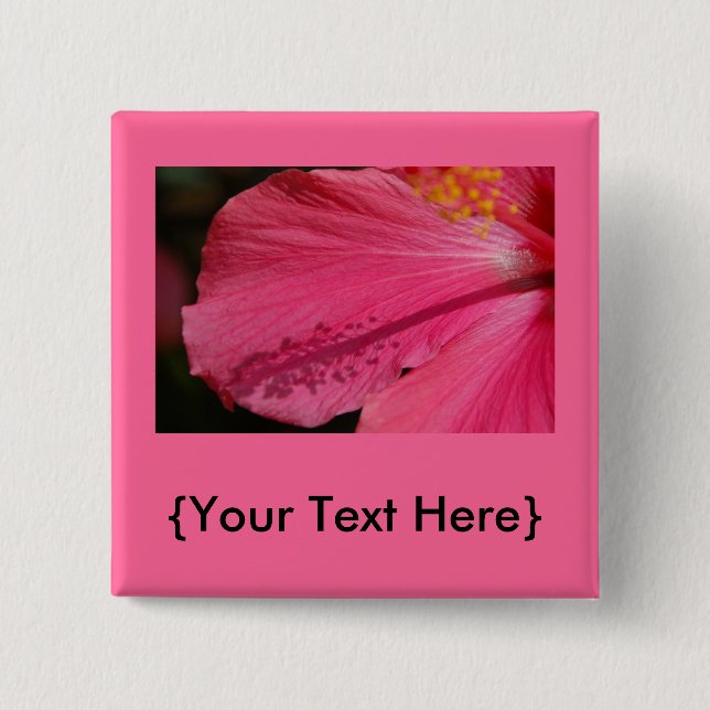 Pink Hibiscus Button (Front)