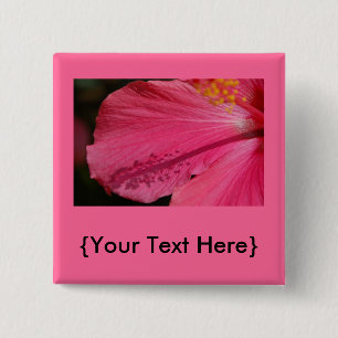 Pink Hibiscus Button