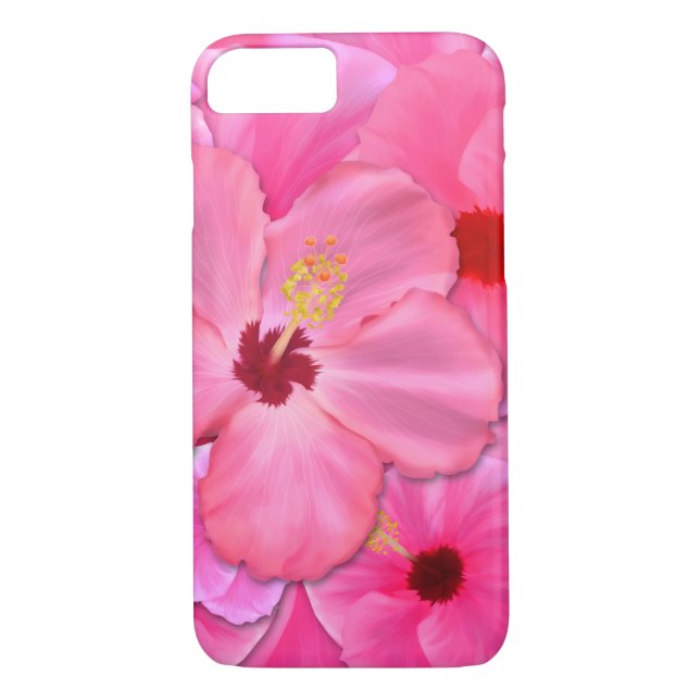 Pink Hibiscus Case-Mate iPhone Case (Back)