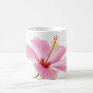 Pink hibiscus coffee / tea mug
