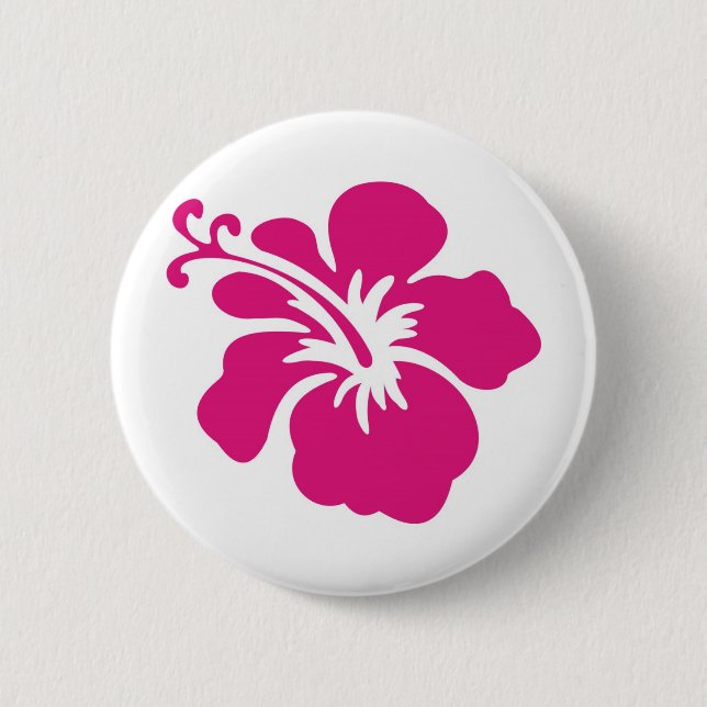 Pink Hibiscus Design 6 Cm Round Badge (Front)