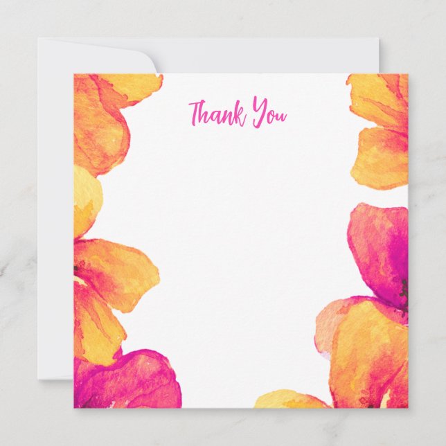 Pink Hibiscus Floral Bridal Shower Invitation (Front)