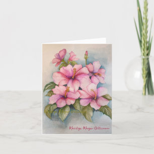 Pink Hibiscus floral card