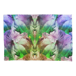 Pink Hibiscus Flower Abstract Distressed Pillowcase