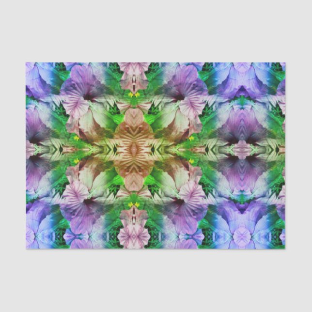Pink Hibiscus Flower Abstract Distressed  Tissue Paper (Front)