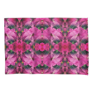 Pink Hibiscus Flower Abstract Pillowcase