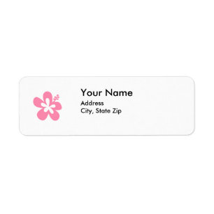 pink hibiscus flower address label
