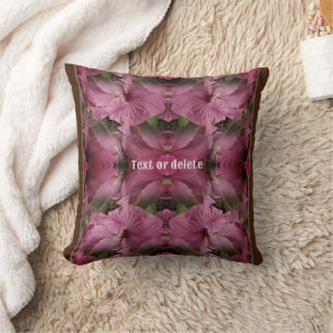 Pink Hibiscus Flower Art Vintage Personalised Cushion