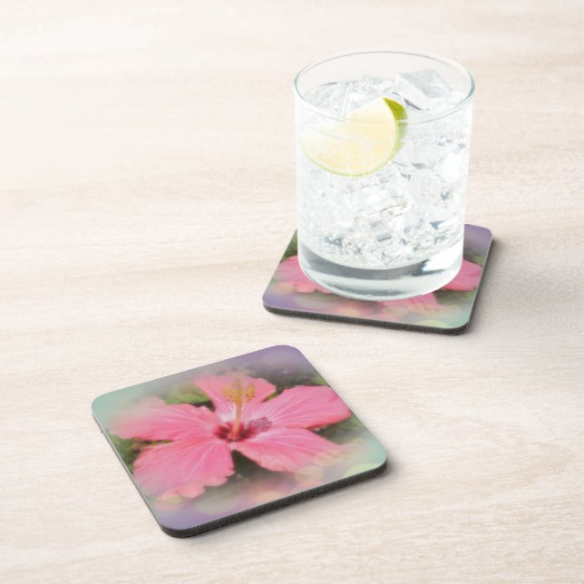 Pink Hibiscus Flower Coaster (Right Side)
