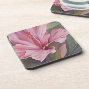 PINK HIBISCUS FLOWER COASTERS
