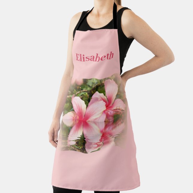 pink hibiscus flower in water  apron (Insitu)