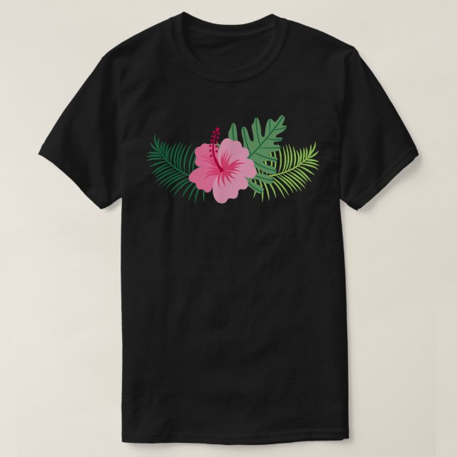 Pink Hibiscus Flower  Men Women And Kids Styles  T-Shirt (Design Front)