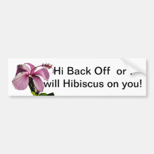 Pink Hibiscus Flower Side View Bumper Sticker