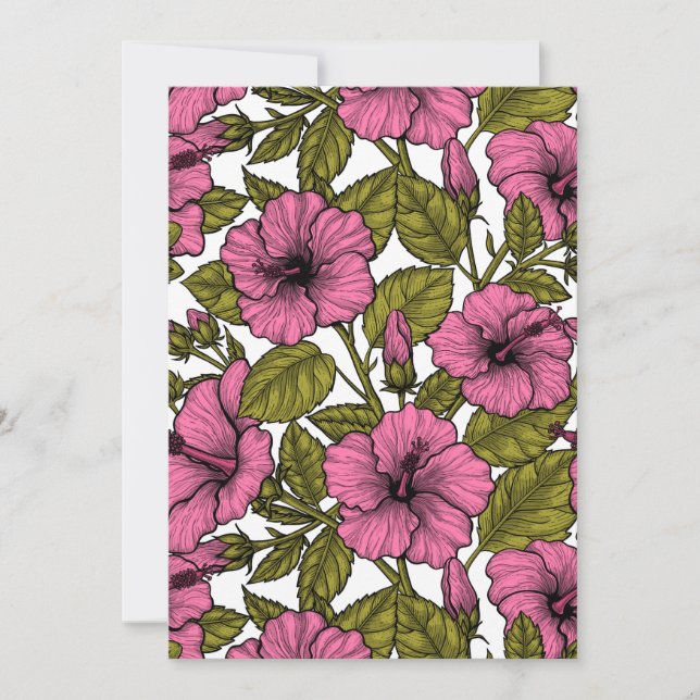 Pink hibiscus flowers (Front)